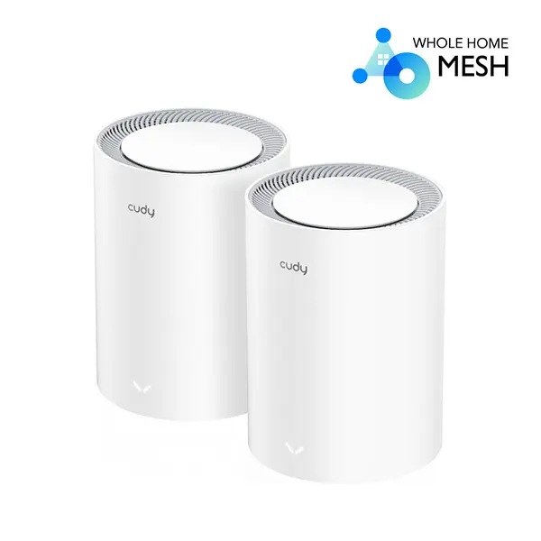 CUDY M1800(2-Pack) - AX1800 Gigabit Whole Home Mesh Wi-Fi6 System, Dual-Core CPU | (Speed:1201Mbps at 5GHz + 574Mbps at 2.4GHz) | WiFi Range: 3 - 4 Bedroom Houses or up to 3,900 square feet (2 Pack) | 4x Internal Omni-Directional Antennas | 2× Gigabit…