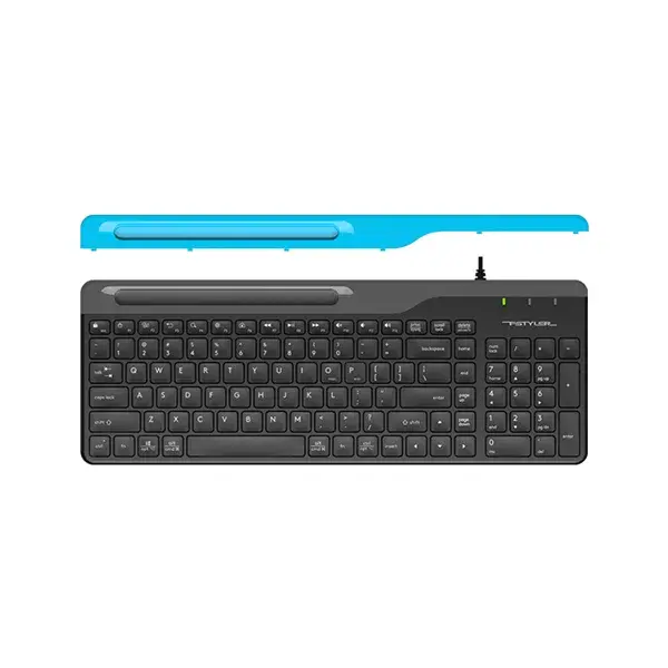 A4 TECH FK25 FSTYLER BLACK MULTIMEDIA 2-SECTION COMPACT SIZE US+BANGLA LAYOUT USB KEYBOARD WITH MOBILE STAND