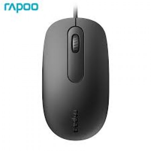 RAPOO N200 BLACK ENTRY LEVEL WIRED MOUSE , 2 YEARS WARRANTY
