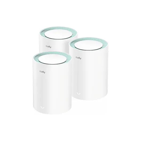 CUDY M1500(3-Pack) - Dual Band AX15000 Gigabit Whole Home Mesh Wi-Fi6 System | (Speed: 1201Mbps at 5GHz + 300Mbps at 2.4GHz) | Wi-Fi Range: up to 4,500 square feet (3 Pack) | 2x Internal Omni-Directional Antennas | 1x Gigabit WAN Port | 2 × Gigabit…