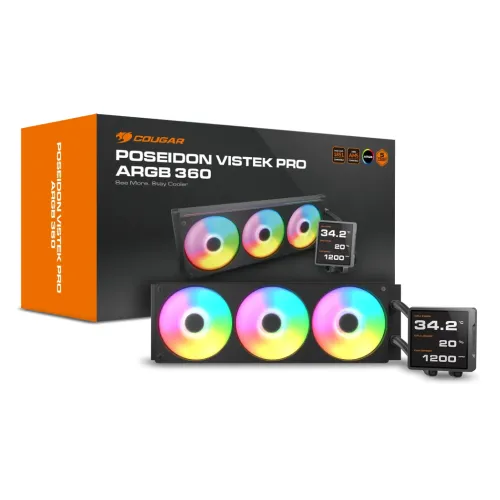 COUGAR POSEIDON VISTEK PRO ARGB 360 (BLACK) (360MM ARGB LIQUID COOLER, 5 YEARS) #CGR-PSDVPRGB-B-360