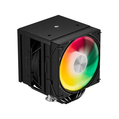 UPHERE UE2KC6 DUAL TOWER DUAL FAN AIR COOLER, 6 HEATPIPES, 265W, 155MM, ARGB, BLACK, 2 YEARS