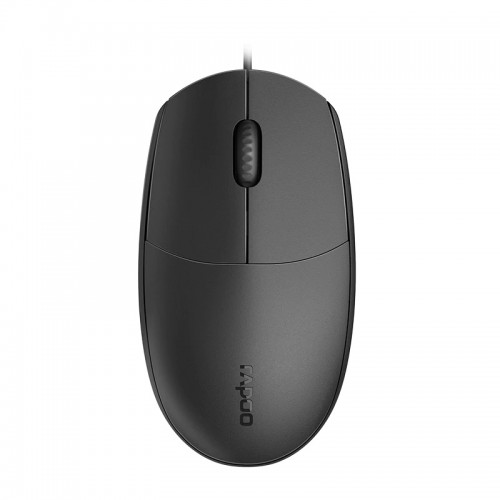 RAPOO N100 BLACK WIRED OPTICAL MOUSE, 2 YEARS WARRANTY