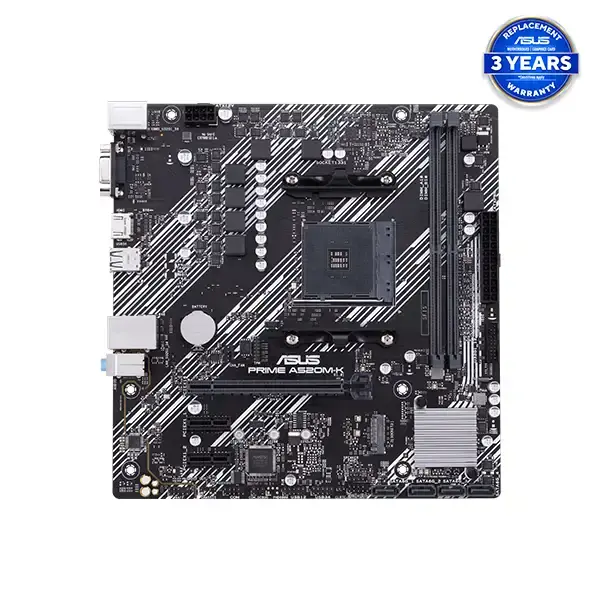 ASUS PRIME A520M-K/CSM,MOTHER BOARD, Chipset AMD A520,Max. 64GB, DDR4,1 x HDMI 2.1,AMD Ryzen 5000 Series,4 x USB 2.0 port, ASUS Q-Slot, SATA 6Gb/s cable(s),256 Mb Flash ROM, Windows 10 64-bit,Factor,8.9 inch x 8.7 inch,(Warranty: 3 Years Replacement…