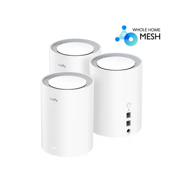 CUDY M1800(3-Pack) - AX1800 Gigabit Whole Home Mesh Wi-Fi6 System, Dual-Core CPU | (Speed:1201Mbps at 5GHz + 574Mbps at 2.4GHz) | WiFi Range: 3 - 4 Bedroom Houses or up to 5,500 square feet (3 Pack) | 4x Internal Omni-Directional Antennas | 2× Gigabit…
